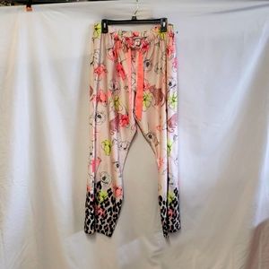 Victoria's Secret Silky lounge Floral Animal Print Pajama Pants XL